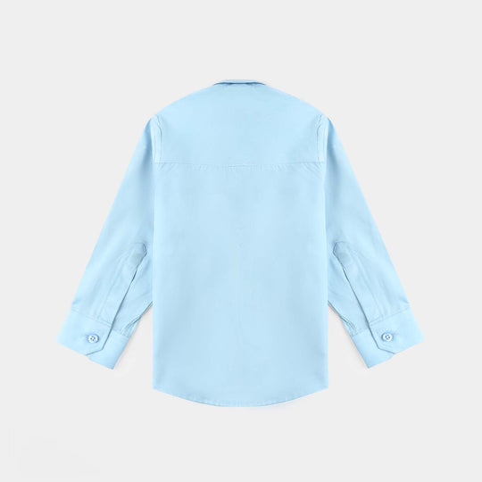 Infant Boys Cotton Poplin Formal Shirt-I/Blue