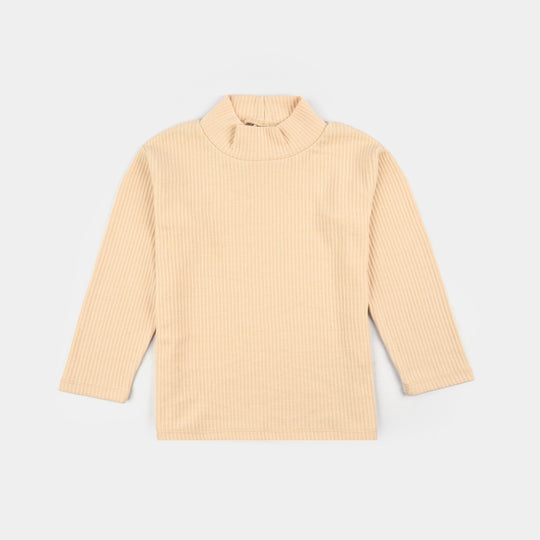 Infant Unisex Rib Turtle Neck T-Shirt - Wood.Ash