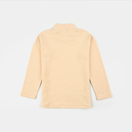 Infant Unisex Rib Turtle Neck T-Shirt - Wood.Ash