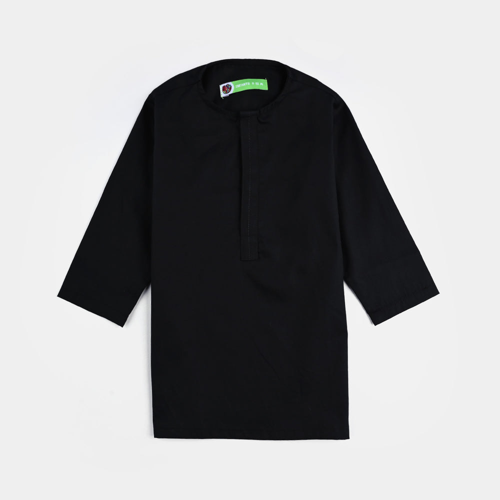 Infant Boys Cotton Poplin 3 Piece Suit-BLACK