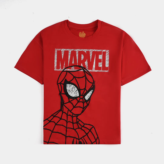 Boys Lycra Jersey T-Shirt H/S-Red