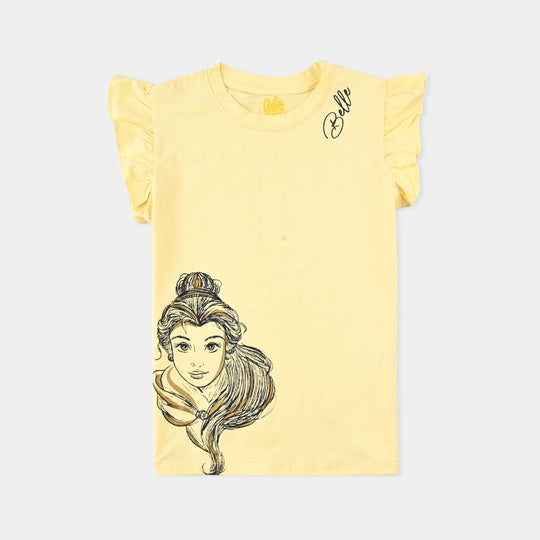 Girls Lycra Jersey T-Shirt H/S BELLE-YELLOW