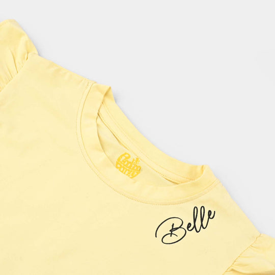 Girls Lycra Jersey T-Shirt H/S BELLE-YELLOW
