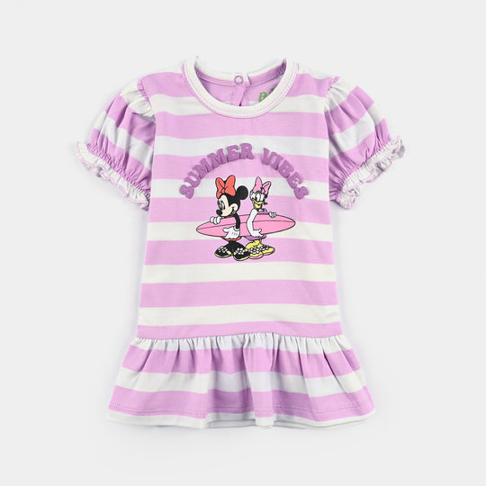 Infant Girls Poly Jersey Frock SUMMER VIBES-Purple