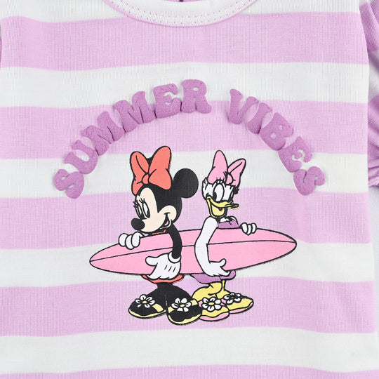 Infant Girls Poly Jersey Frock SUMMER VIBES-Purple