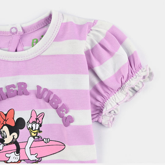 Infant Girls Poly Jersey Frock SUMMER VIBES-Purple