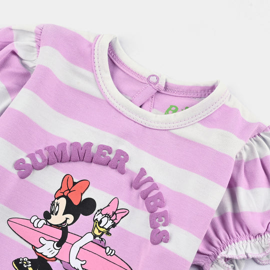 Infant Girls Poly Jersey Frock SUMMER VIBES-Purple