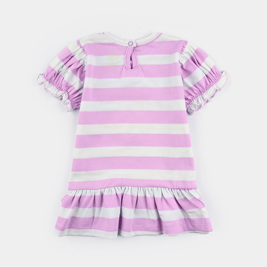 Infant Girls Poly Jersey Frock SUMMER VIBES-Purple