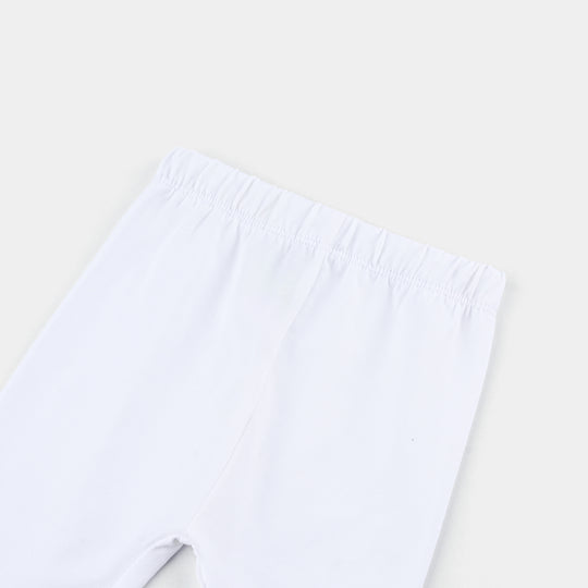 Infant Girls Lycra Jersey Basic Tights-White