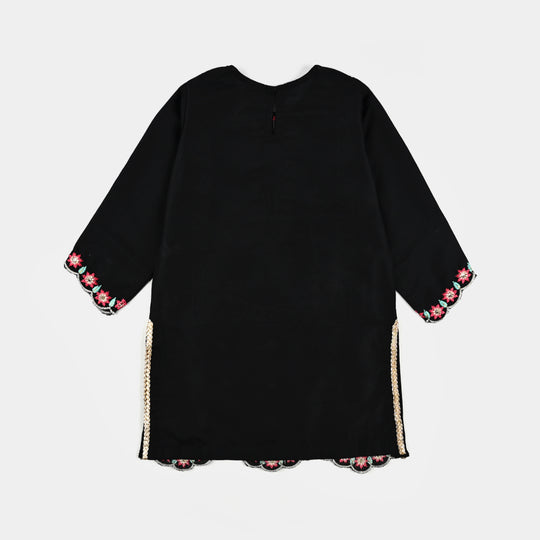 Girls poly cambric 3Pcs Phool Patti - BLACK