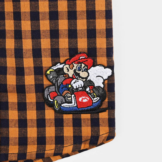 Infant Boys Yarn Dyed Casual Shirt-D/BROWN