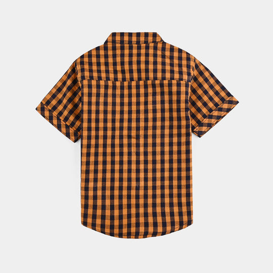 Infant Boys Yarn Dyed Casual Shirt-D/BROWN