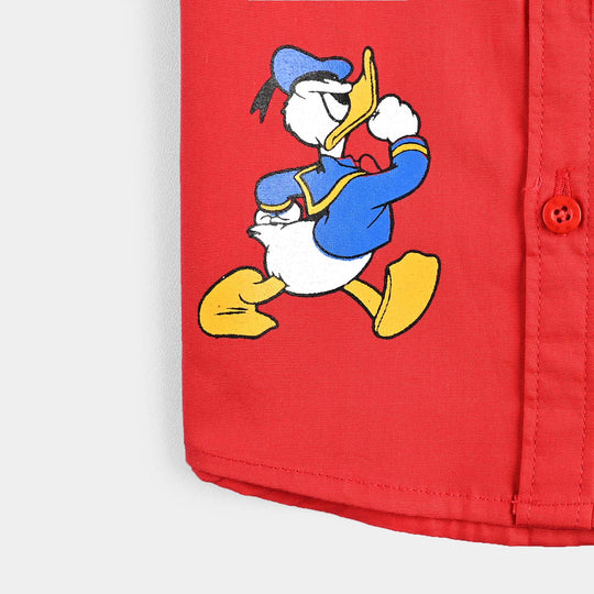 Infant Boys Cotton Casual Shirt -Red