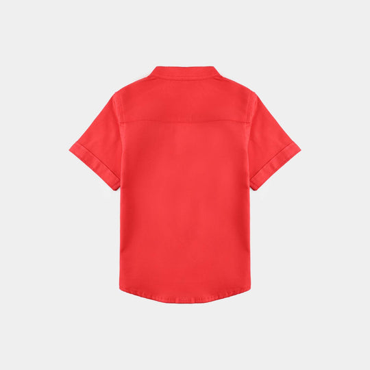 Infant Boys Cotton Casual Shirt -Red