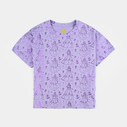 Girls Lycra Jersey T-Shirt H/S Purple Belle