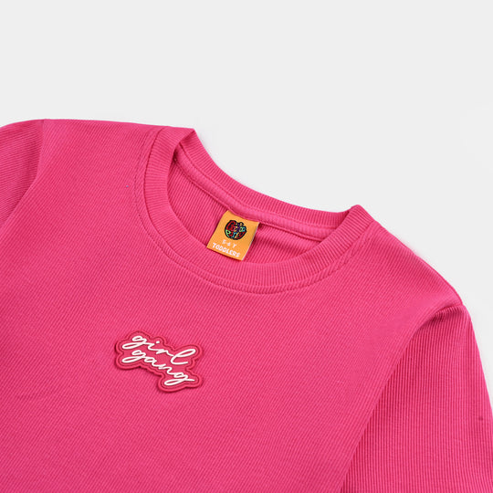 Girls 2x1 Rib T-Shirt H/S Girls Gang-Pink