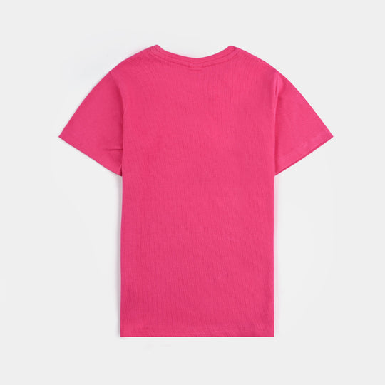 Girls 2x1 Rib T-Shirt H/S Girls Gang-Pink