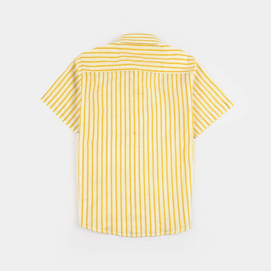 Boys Cotton Slub Shirt (Surfing)-Yellow
