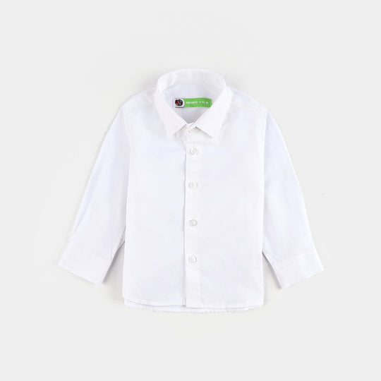 Infant Boys Cotton Poplin Formal Shirt-White
