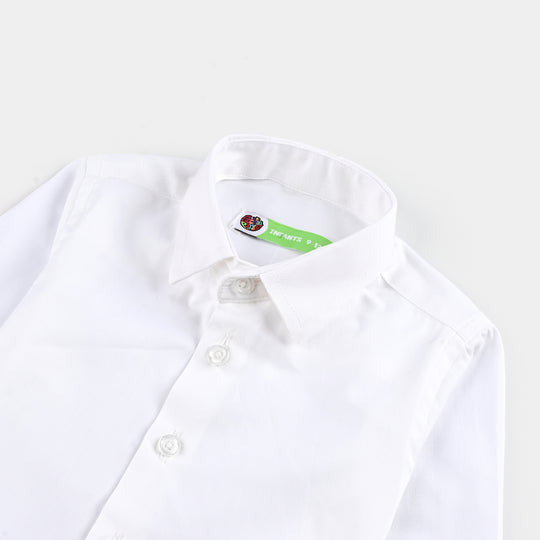Infant Boys Cotton Poplin Formal Shirt-White