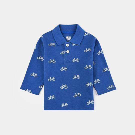 Infant Boys Jumbo Pique Polo F/S Cycle-C.Blue