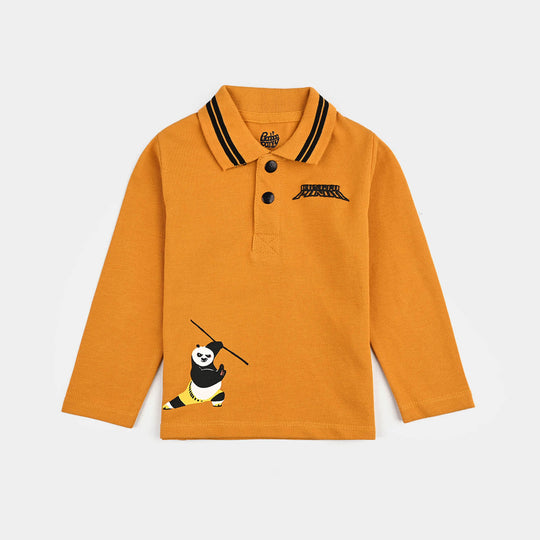 Infant Boys Jumbo Pique Polo F/S Panda-Sun Flower