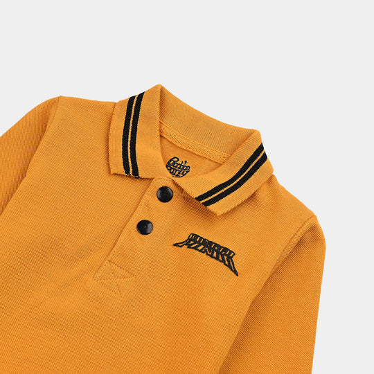 Infant Boys Jumbo Pique Polo F/S Panda-Sun Flower