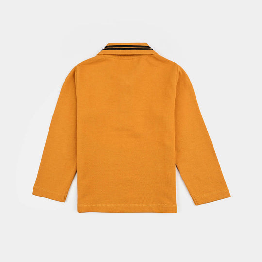 Infant Boys Jumbo Pique Polo F/S Panda-Sun Flower