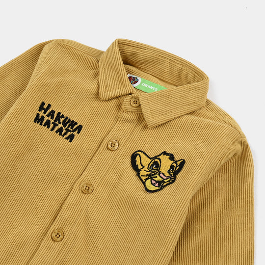Infant Boys Corduroy Shirt F/S (Hakuna Matata)-Mustard