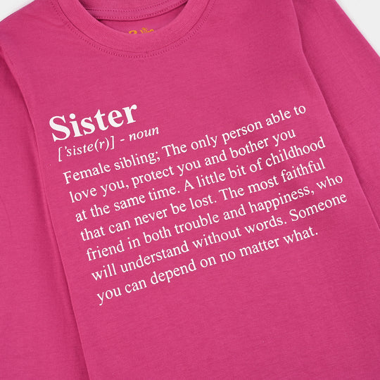 Girls Cotton Jersey T-Shirt F/S SISTER-Purple