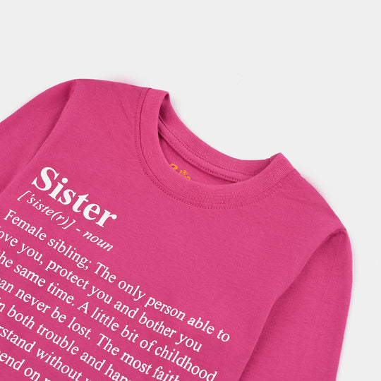 Girls Cotton Jersey T-Shirt F/S SISTER-Purple