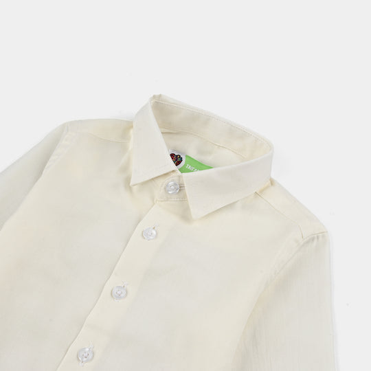 Infant Boys Cotton Formal Shirt - White