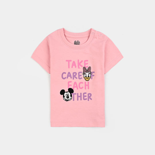 Infant Girls Cotton Jersey T-Shirt H/S Each Other-Candy Pink
