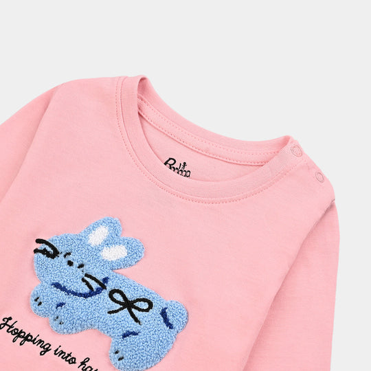 Infant Girls Cotton Jersey T-Shirt F/S Into Happiness-Candy Pink