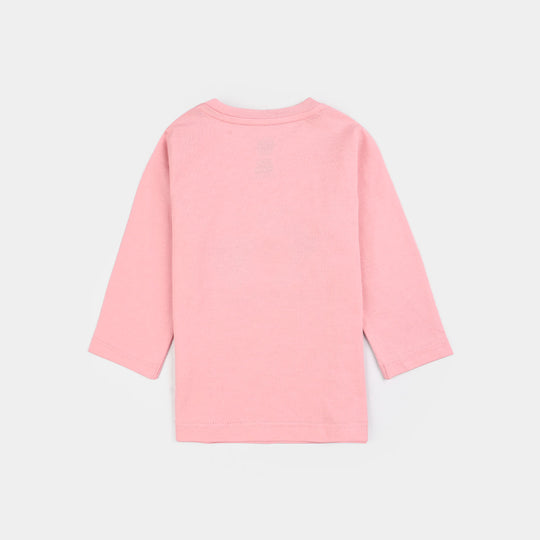 Infant Girls Cotton Jersey T-Shirt F/S Into Happiness-Candy Pink