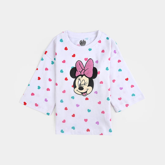 Infant Girls Cotton Jersey T-Shirt F/S-White