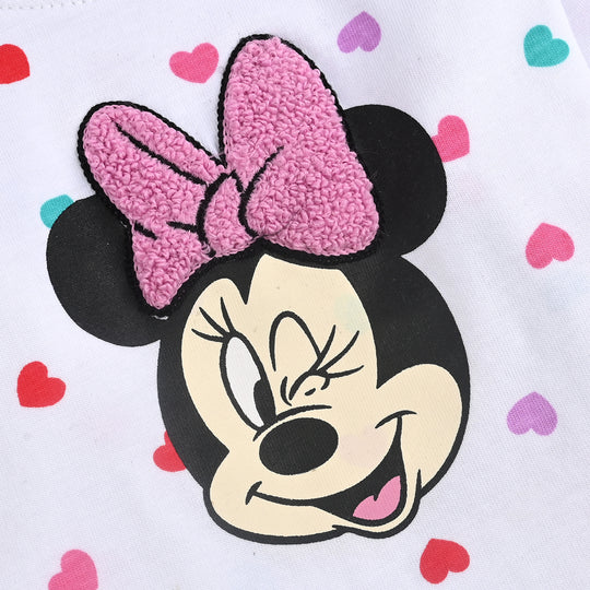 Infant Girls Cotton Jersey T-Shirt F/S-White