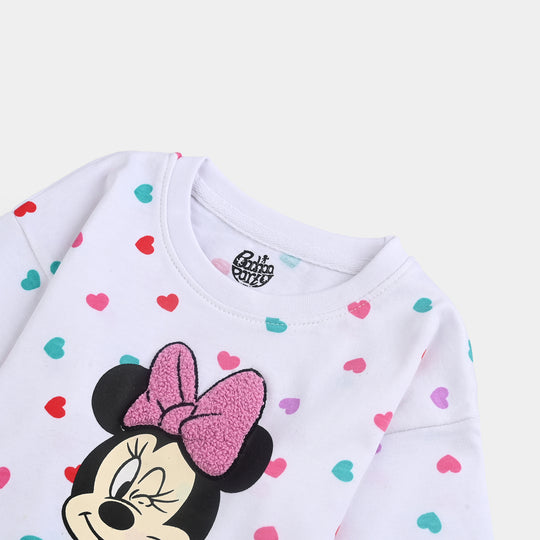 Infant Girls Cotton Jersey T-Shirt F/S-White