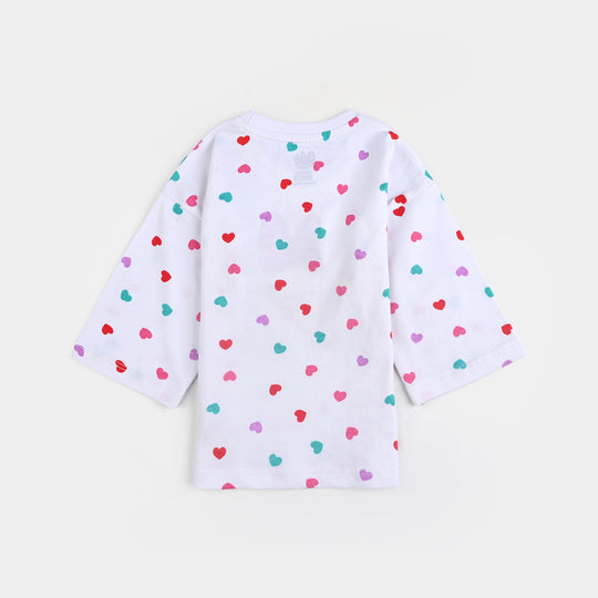 Infant Girls Cotton Jersey T-Shirt F/S-White