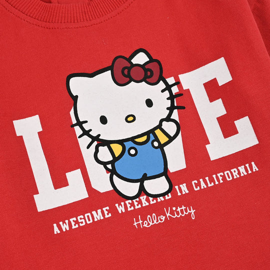 Infant Girls Cotton Jersey T-Shirt H/S Love-Chines Red