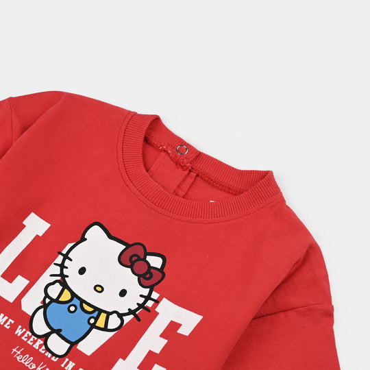 Infant Girls Cotton Jersey T-Shirt H/S Love-Chines Red