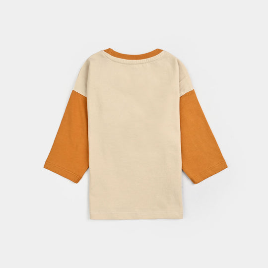 Infant Boys Cotton Jersey T-Shirt F/S The Fun Duo-Wood Ash
