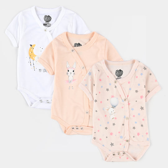 Pack OF 3 Infant Baby Cotton Cut Design Romper Set