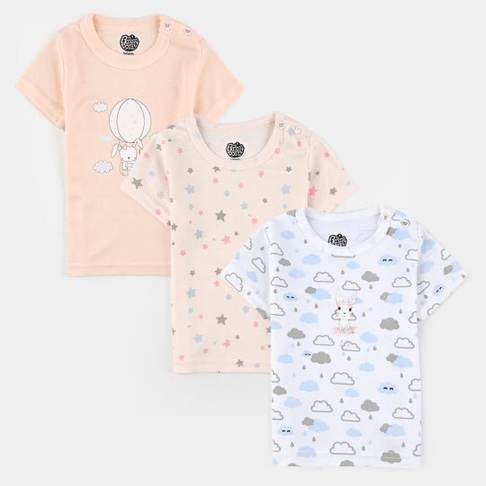 Pack Of 3 Infant Unisex Cotton Short Sleeves T-Shirt Set