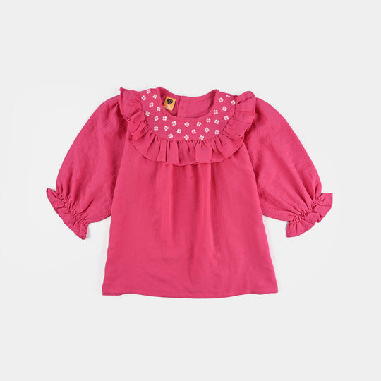 Girls Poly Mesh Emb Co-Ord Set Celia - Pink