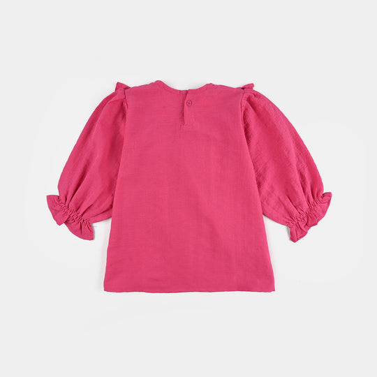 Girls Poly Mesh Emb Co-Ord Set Celia - Pink