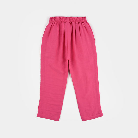 Girls Poly Mesh Emb Co-Ord Set Celia - Pink