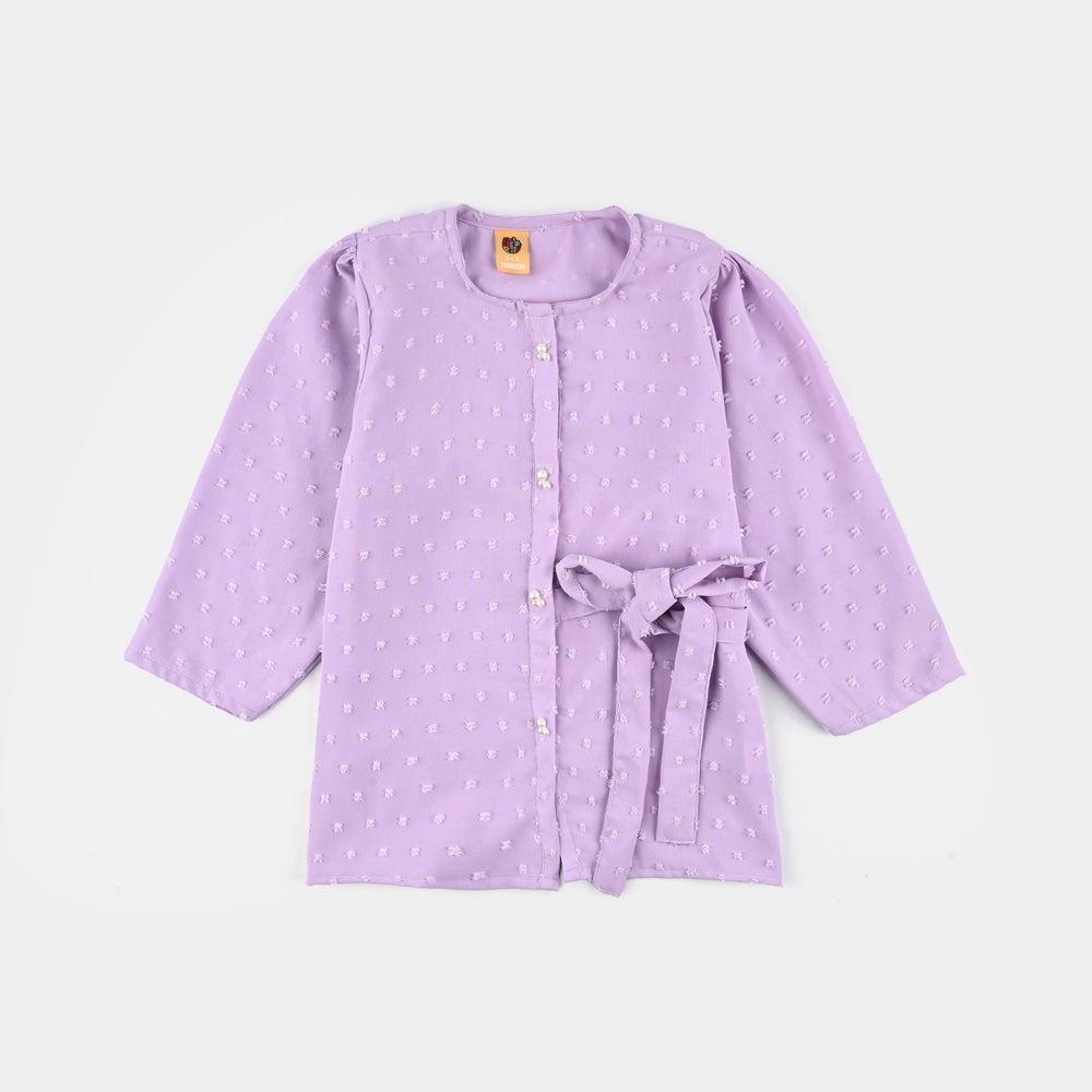 Girls Poly Crinkle Co-Ord Set Pansy