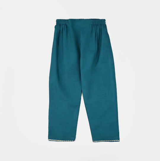 Girls Raw Silk Emb 2Pcs Geet-Green