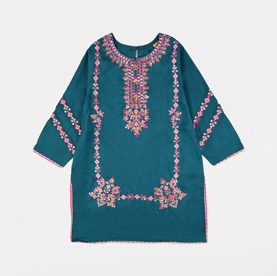 Girls Raw Silk Emb 2Pcs Geet-Green